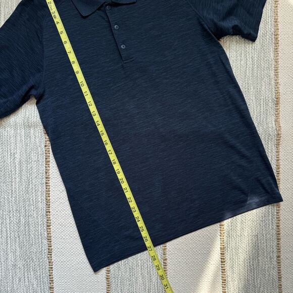Lululemon Metal Vent Tech Heathered Blue Short Sleeve Polo Shirt Men’s Medium - Picture 5 of 8